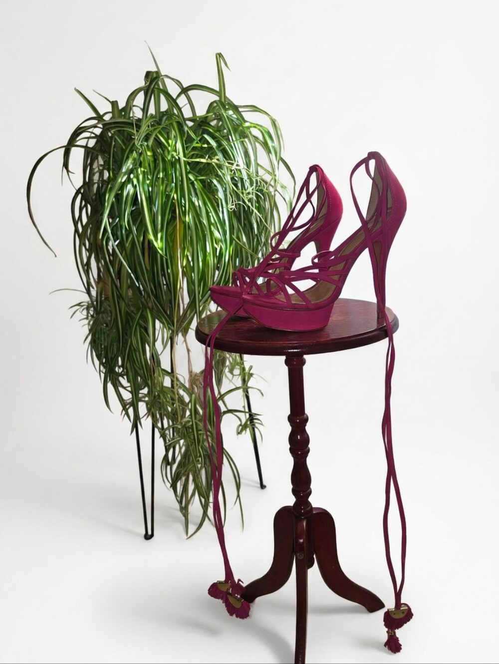 Schutz Fuschia Lace-up Platform Stiletto Sandals 41